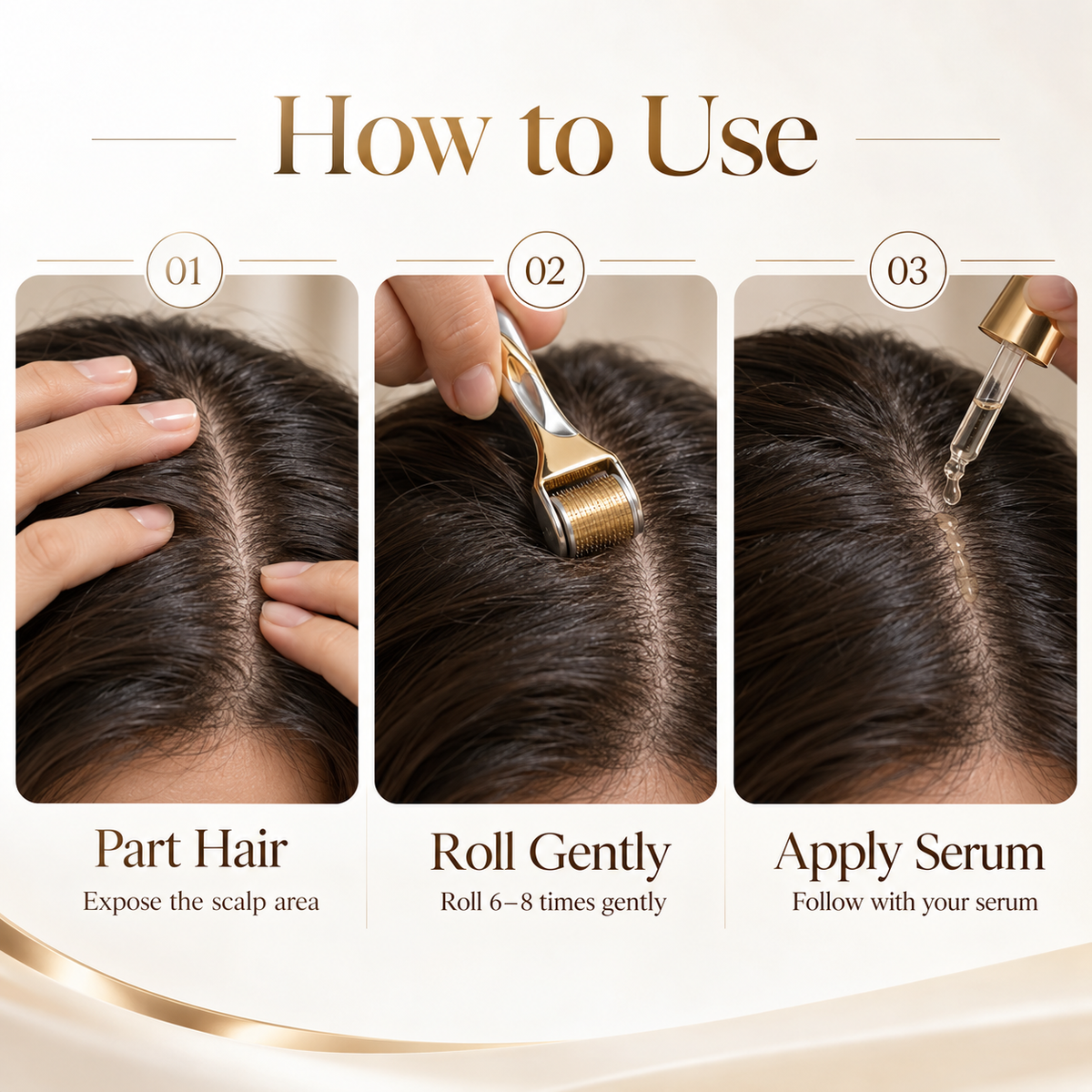 How to use VIORINE scalp microneedle roller