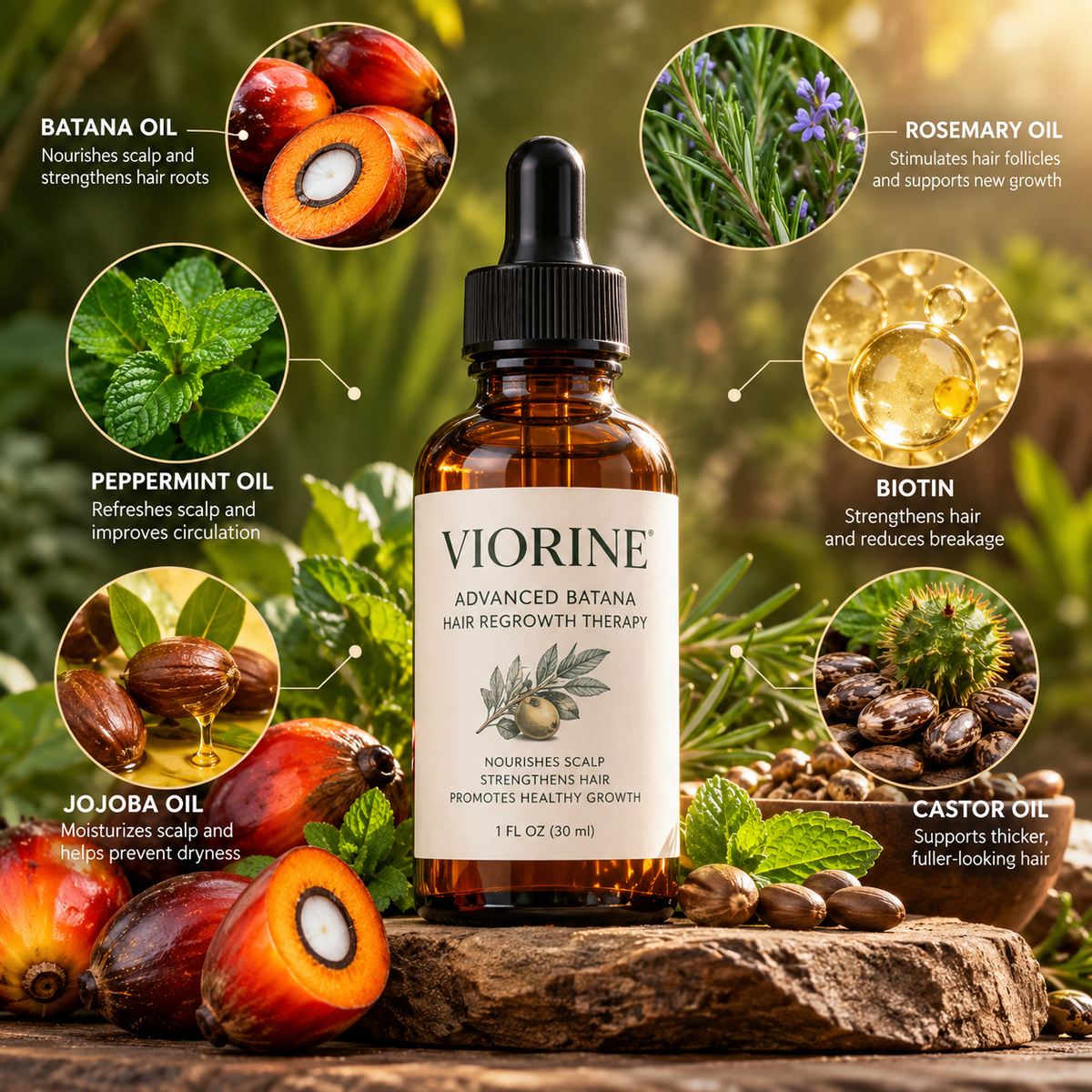 VIORINE botanical ingredients for scalp care